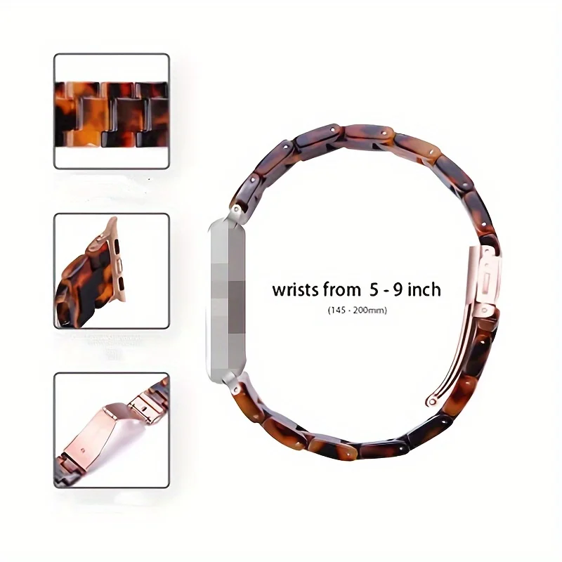 2 in 1 Hawksbill Band and Case for Apple Watch 46mm 49mm 45mm 44mm 41 Resin Strap with Resin Cover Bracelet iWatch 10 9 8 7 6 SE