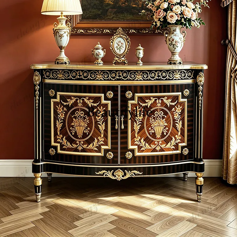 Retro painted porch cabinet artistic sense living room wall locker high luxury door decorative locker