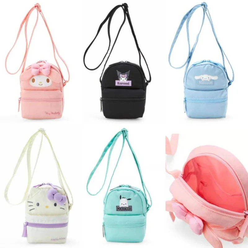 Sanrio Kawaii mała torebka japońska śliczna dziewczęca torba typu Crossbody na ramię Kuromi torba na telefon komórkowy na ramię tornister