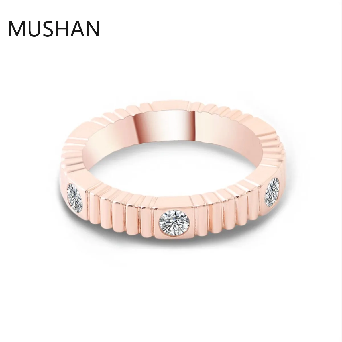 MUSHAN Luxury Custom 14K 18K Gold Rings Band Jewelry With Moissanite Diamond Lab Grown Gemstones Diamond Wedding Ring For Women
