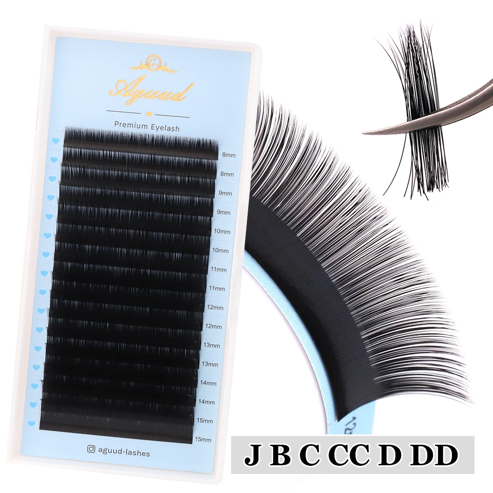 

AGUUD J B C D Curl Eyelash Extension Natural Individual Round Lash Korea Soft Faux Mink Mega Volume Cashmere Lash Extension Cili