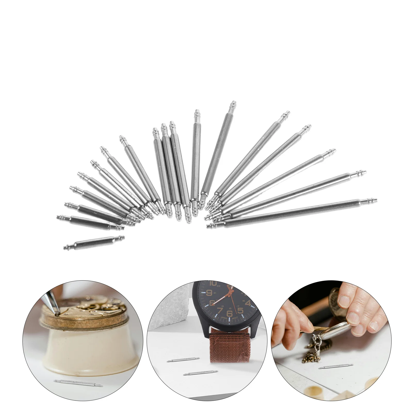 

1 Box Steel Spring Bar Pins Watch Lugs Replacement Parts Repair Fasteners Attachment Bars Tool Kit Assorted Sizes For Watch Band