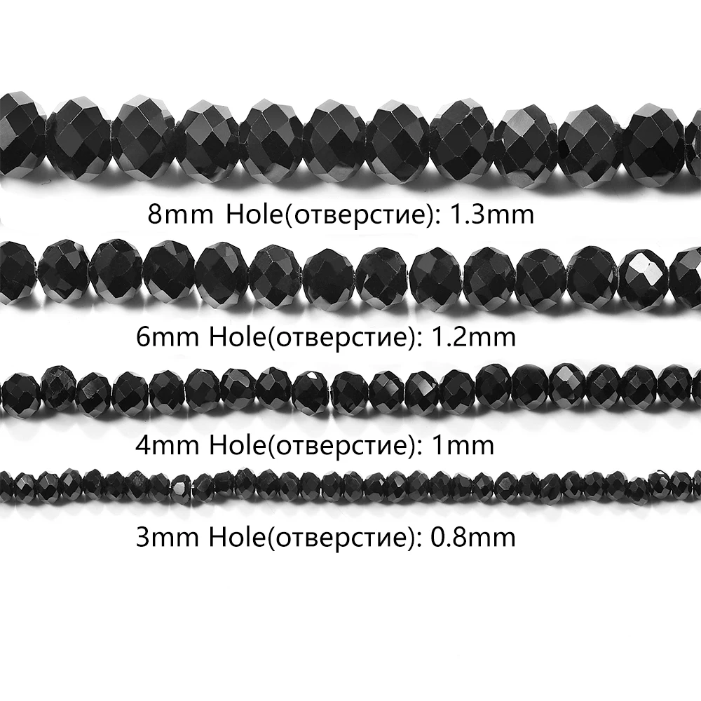 1 Strand 2/3/4/6/8mm AB Color Glass Faceted Beads Spacer Loose Beads for DIY Bracelets Necklace Jewelry Making Accessories