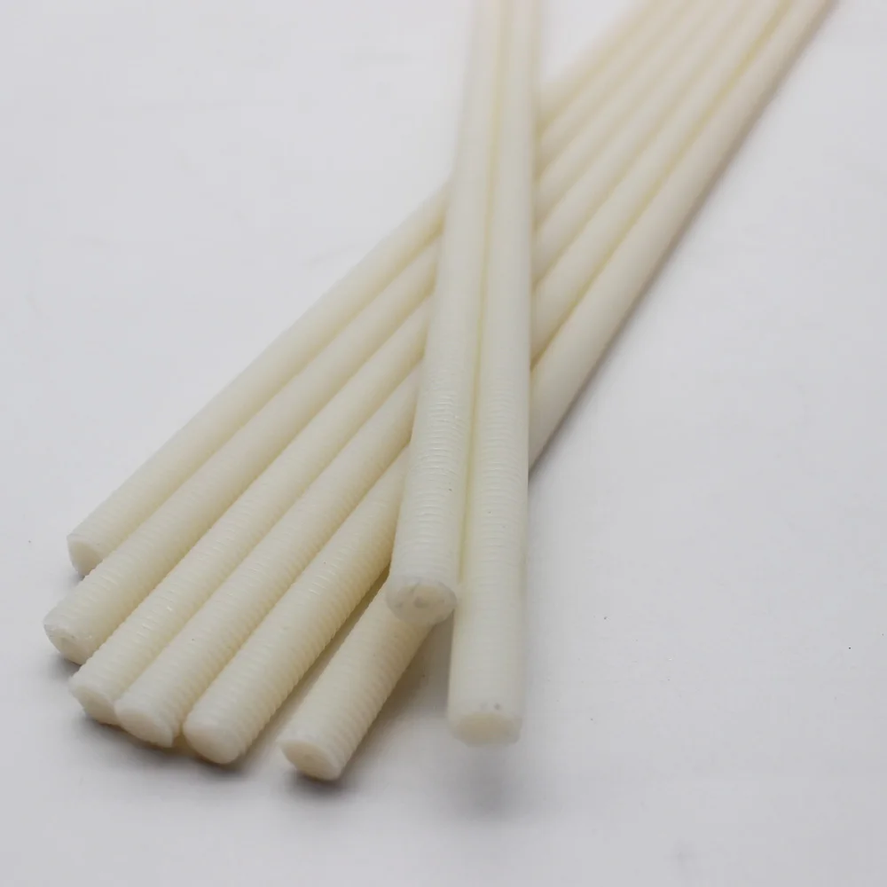 Imagem -02 - Nylon Plástico Rosqueou Ros Studding o Parafuso Prisioneiro m4 m5 m6 m8 M10 M12 M16 M20 o