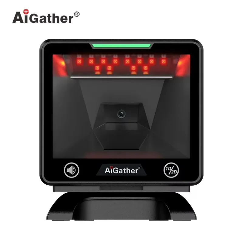 A-90 Megapixel QR Code Reader CMOS Sensor 1D 2D Square Desktop Platform Barcode Scanner Support Android Wins MAC Linux  POS