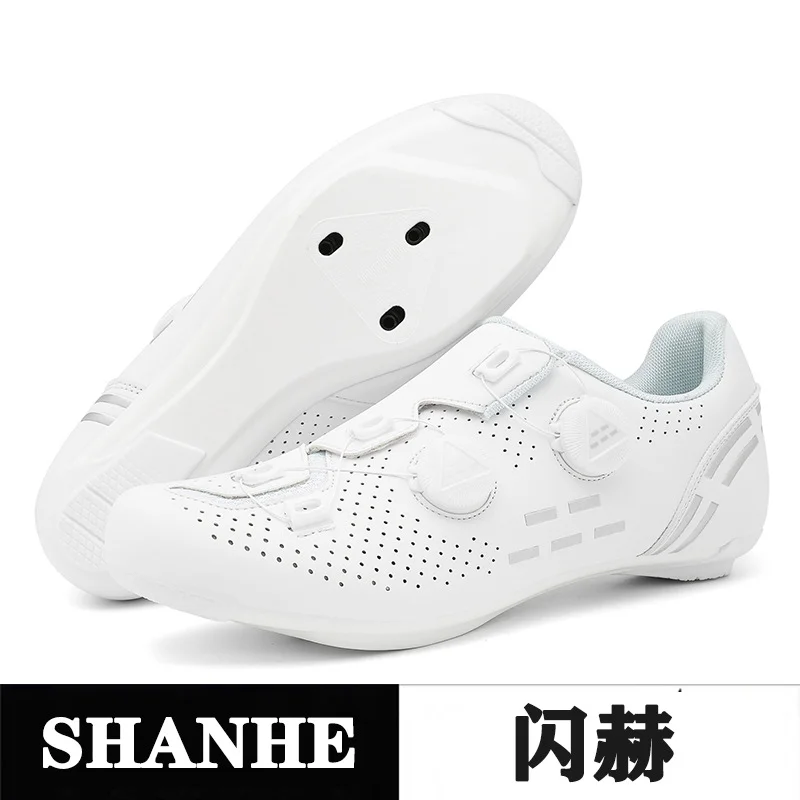 

Man Road Cycling Shoes Flats Cleats Shoes Women White Speed Cycling Sneaker Self-Locking Non-slip Mountain Bicycle Bike Shoes