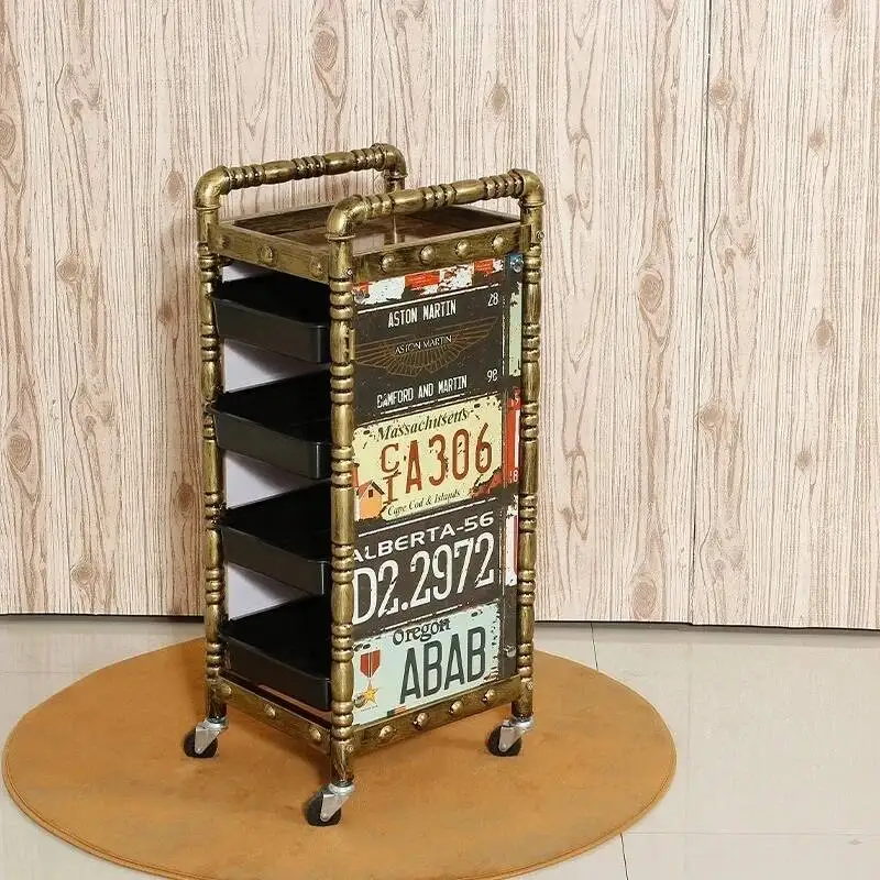 صالون تجميل عربة عربة المتداول صالون الأثاث الأظافر سيارة مساعدة مع عجلات صالون الجمالية كابر Meubels الحلاق #5