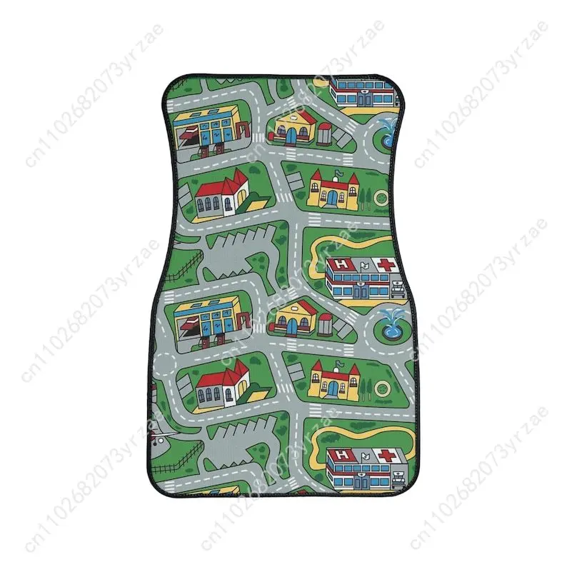 

City Playmat 4pcs Universal Car Floor Mats All-Season Fashionable Auto Interio Absorbent Non-Slip Washable Car Floor Mats