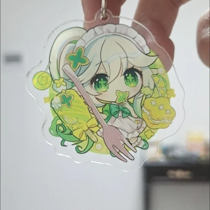 Nahida Genshin Impact Cute Lori Dessert Pudding Party Style Jewelry Acrylic Keychain Figures Key Chain Cosplay Accessories Gifts