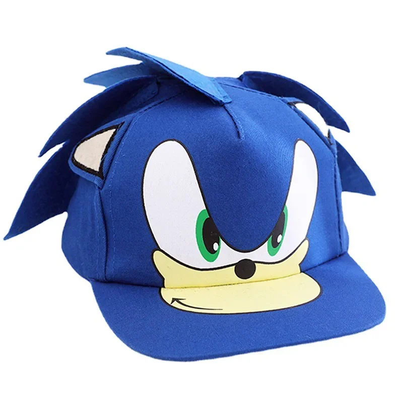 Sonic Baseball Cap Spring and Autumn Cartoon Flat Brim Hat for Boys and Girls Super Sonic Mouse Hip-Hop Hat Children's Hats