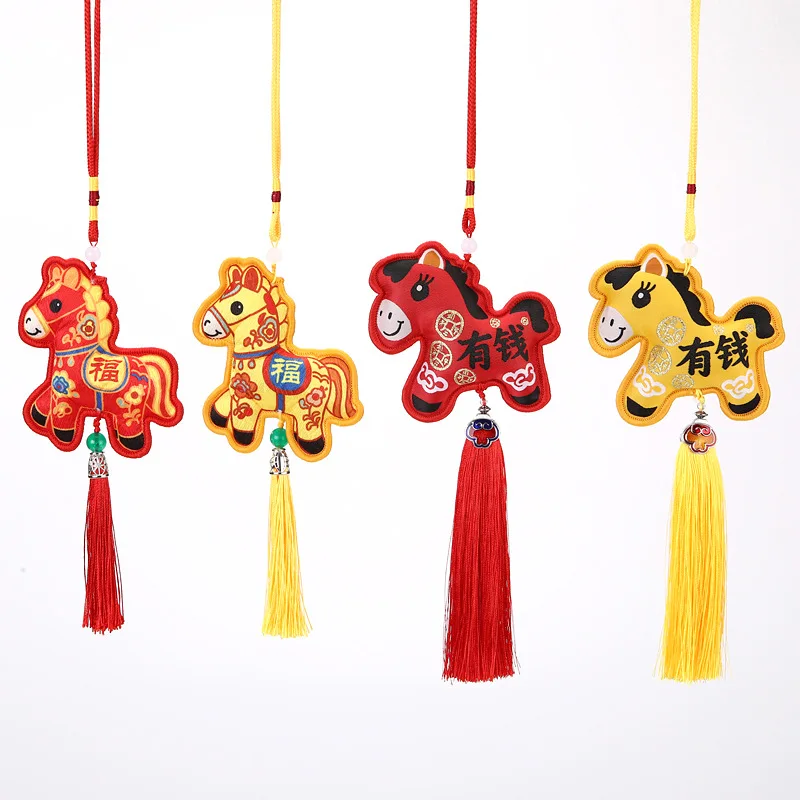 

2026 Year of the Horse Embroidered Zodiac Mascot Pendant New Year Companion Gift Lucky Fragrant Bag Fragrant Bag Decoration