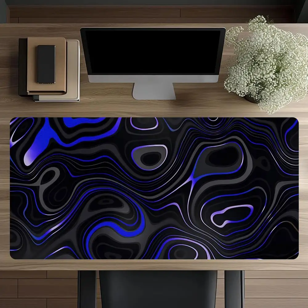 Синий и черный коврик для мыши с рябью, большой игровой коврик для мыши, коврик для компьютерной мыши, настольный коврик, коврик для офисной клавиатуры