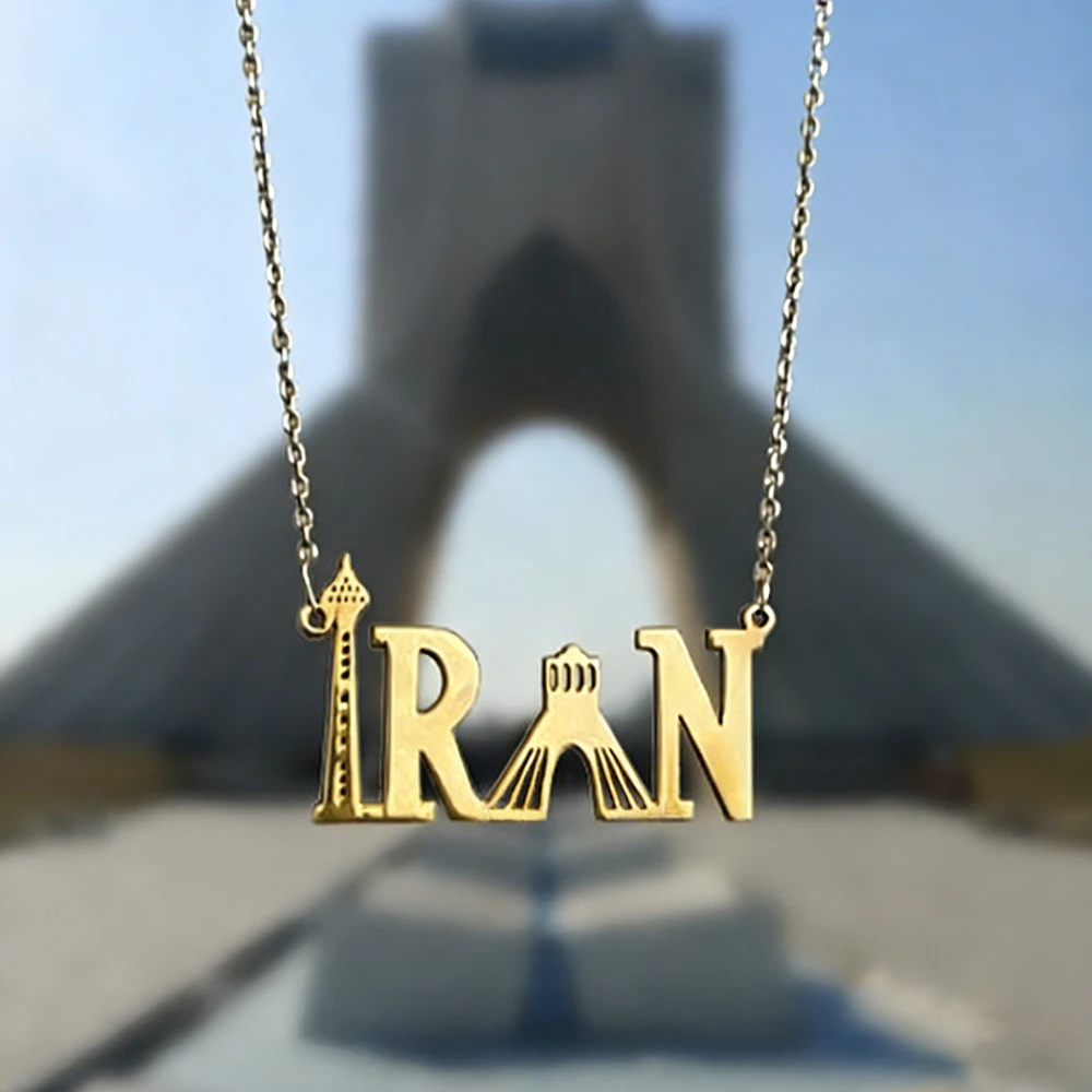 HIPEE Iran Necklace Stainless Steel Azadi Tower Necklace Milad Tower Jewelry Accessory