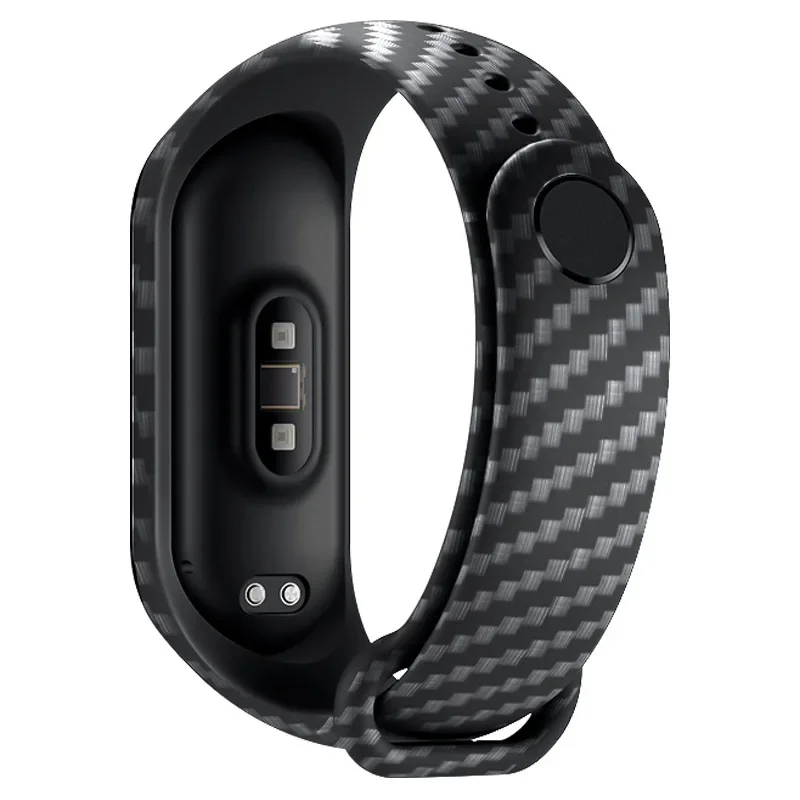 Carbon Fiber Pattern Band Strap for Miband 7 6 5 XiaoMi Band 3 4 Soft Sports Wriststrap Belt Bracelet for Mi Band 7 6 5 Miband7