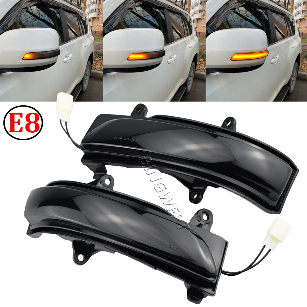 For Toyota Land Cruiser Prado FJ150 2010-2021 LED Dynamic Turn Signal Light Rear View Side Mirror Indicator Lamps