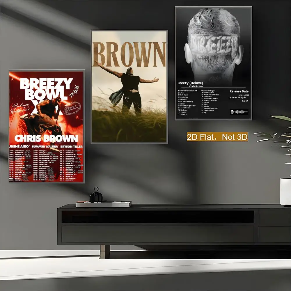 C-Chris Brown Poster Premium PP Wall Decal - Peel & Stick, HD Print, Waterproof Home Decor