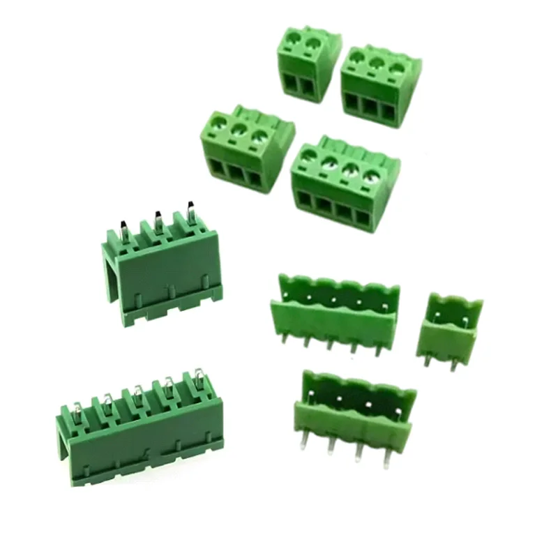 5 Set 2EDG508-5.08MM Plug-in Terminal Blocks 2/3/4/5P Straight/Bent Foot Sockets Male Female Connectors