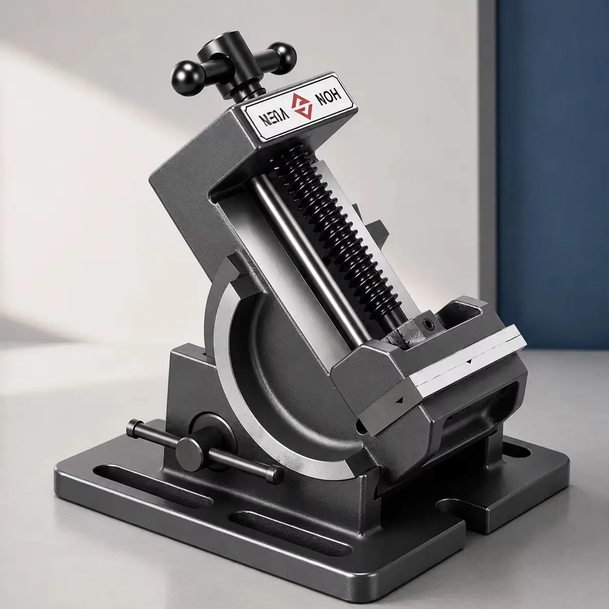 0°~90° Adjustable Angle Drill Press Vice for Bench Drill，3/4 Inch Tilting Guide Rod Bench Vise