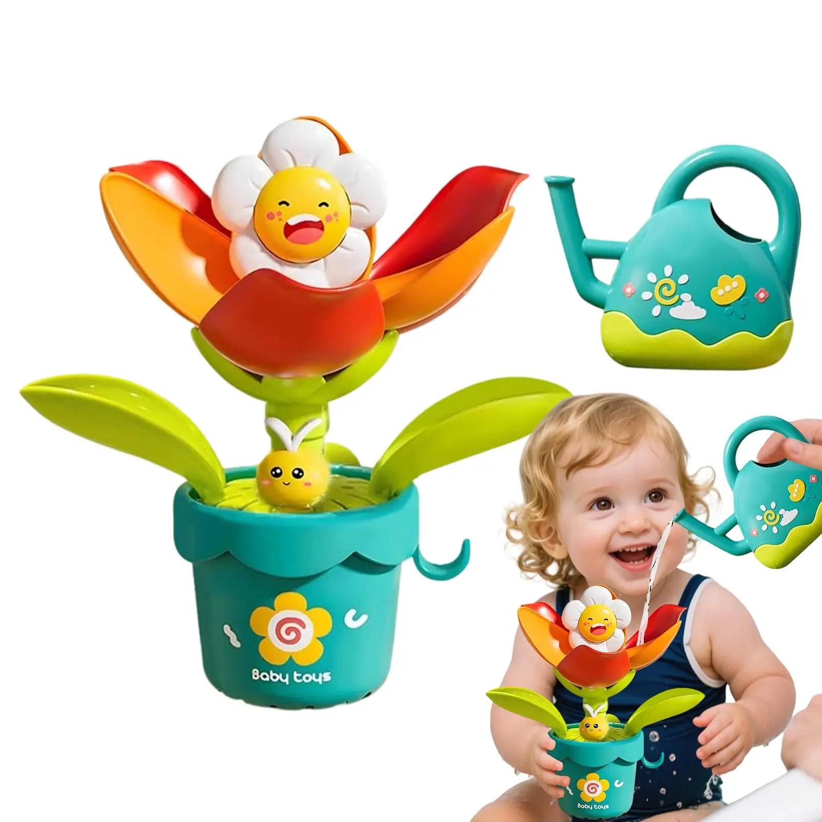 

Bath Toys For Babies Sunflower Sprinkler Baby Water Toys Interactive Water Games Sprayer Pool Games For Boys Kids Toddler Indoor