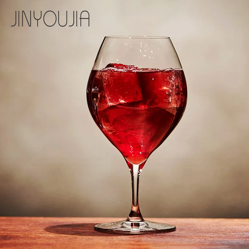 JINYOUJIA Japanese Kimura style 15oz 470ml Crystal Glass Handmade Perfect Quality Red Wine Cocktail Ultra Thin Short Handle Cup