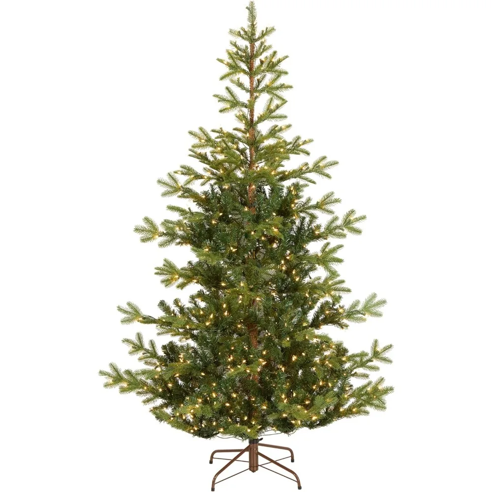

6.5 ft Pre-Lit Norwegian Spruce Artificial Christmas Tree, 650 Clear Lights, 956 Feel Real Tips, Includes