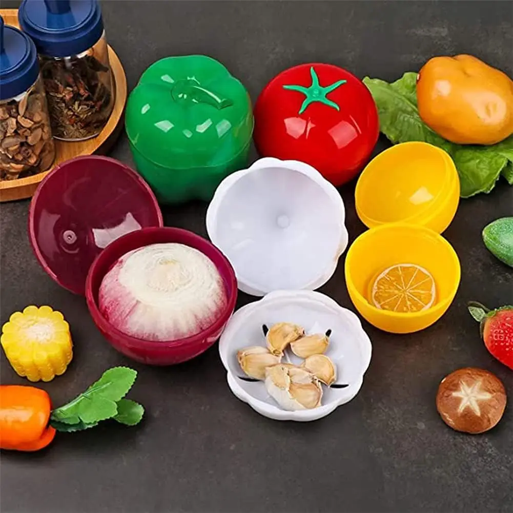 Vegetable Crisper (Onion, Tomato, Lemon, Green Pepper) Storage Fruit Box Sealed Box Set Lunch Box Kitchen Refrigerator Storage C image 3