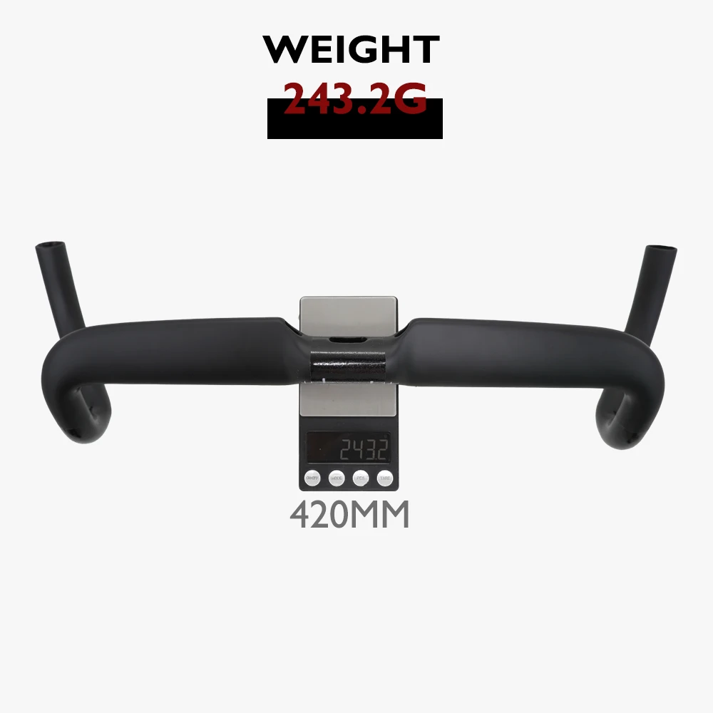 

Gravel bike handlebar 31.8 carbon fiber road handlebar internal wiring 244g ultra-light nologo windproof design 400/420mm