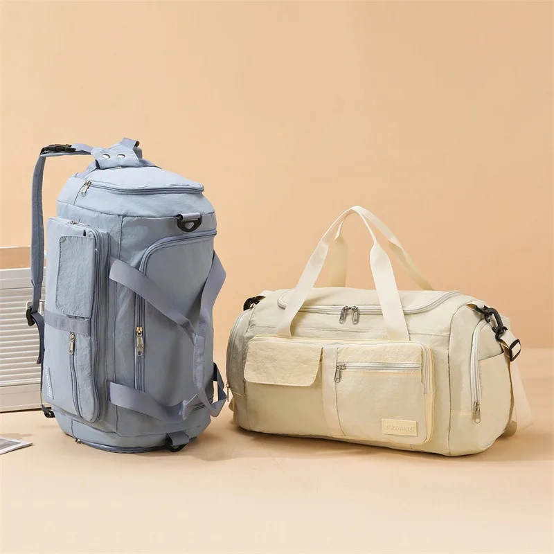 

Lightweight Duffle Bag with Shoe Compartment & Wet Pocket Carry On Weekender Gym Bags for Women Water Resistant Travel Backpack