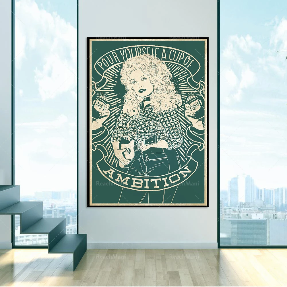 Pour Yourself Ambition Vintage Poster, Favorite Music Framed Canvas Poster, Musician Poster, Music Soul Canvas Poster Decoration