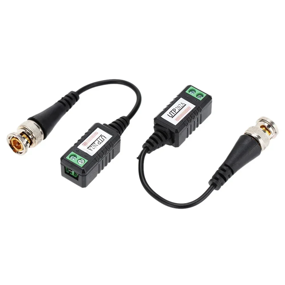 2pcs Passive Transceivers 300m High Definition AHD HD CVI HDTVI BNC To UTP Cat5 Video Balun Adapter Transmitter LCC 202A