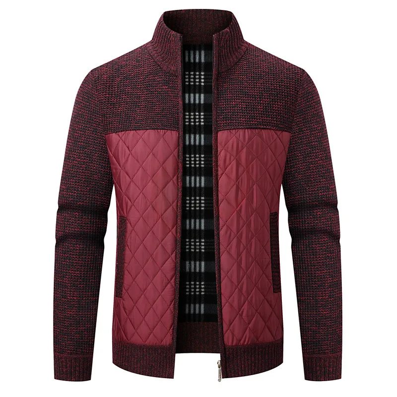 DIMUSI Men's Winter Knit Padded Jacket Black M 7