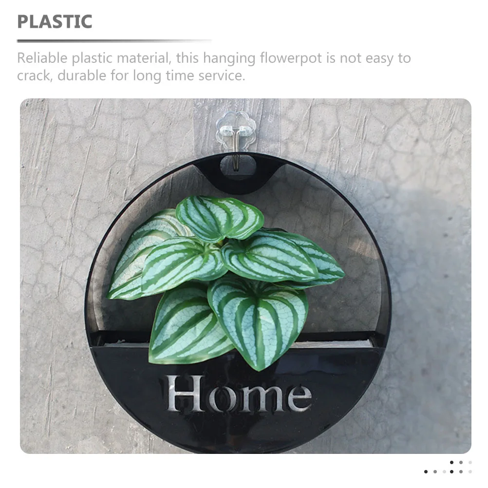 

Hanging Wall Planter Balcony Flowerpots Planters Wall Mounted Plastic Pots Indoor Black Durable Long Service