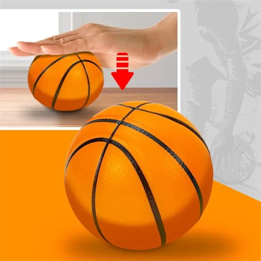 Mini Indoor Silent Basketball Sports Bouncy Balls High Density Foam Material Children Ball Training Complimentary Portable Net