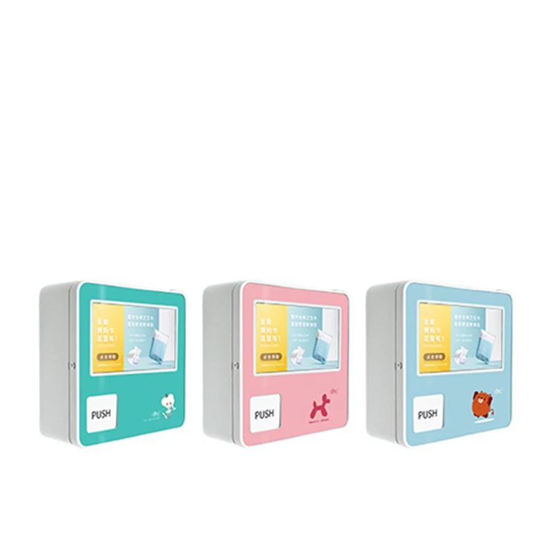 Wall-mounted sanitary napkin sanitary pad vending machine with QR code scanner and card reader custom