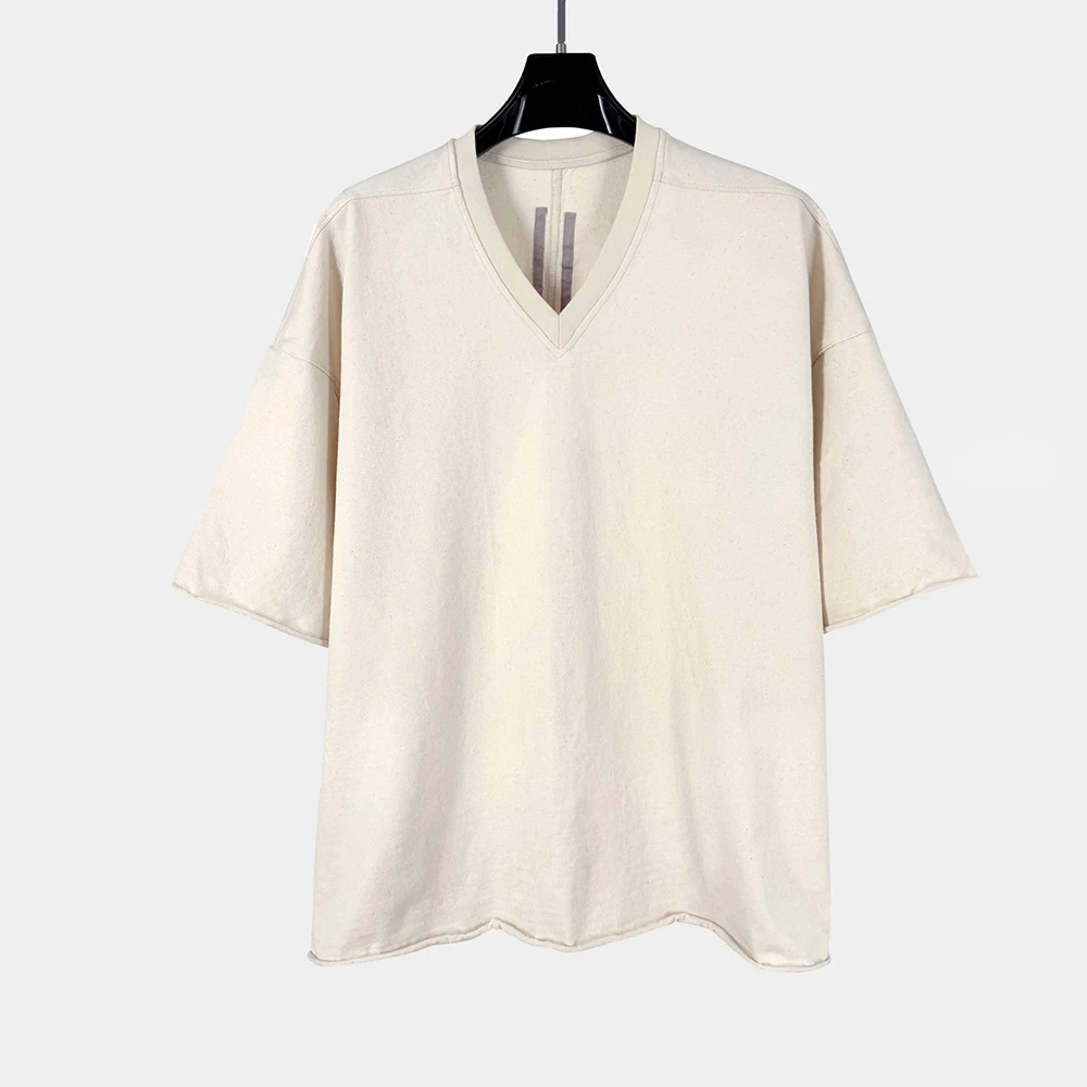 100% Cotton Simple Style V-Neck Women's T-Shirt, Stereoscopic Cut Commuter Loose Short Sleeve T-Shirt Top Spring 2026 New Y2k