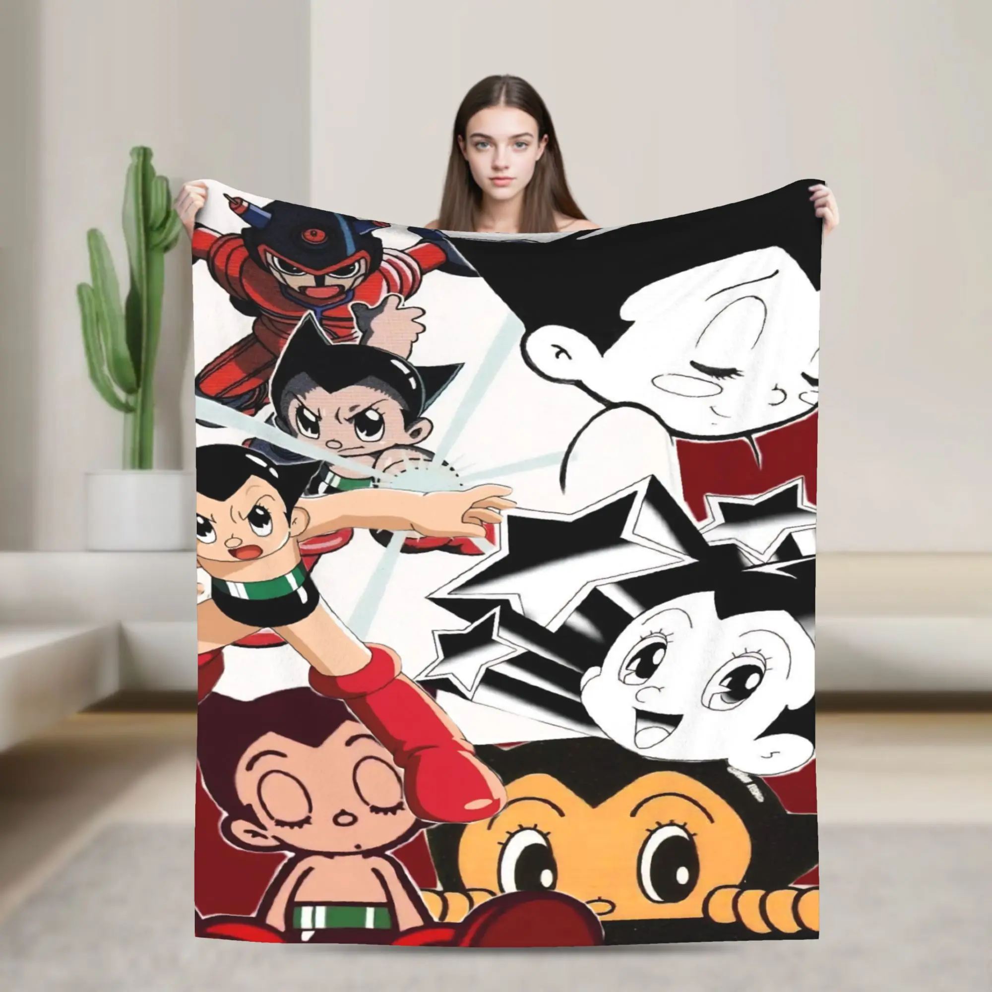 Astroboy Astro Boy Anime Blanket  Wool Funny Soft Throw Blankets for Bed Sofa Autumn/Winter