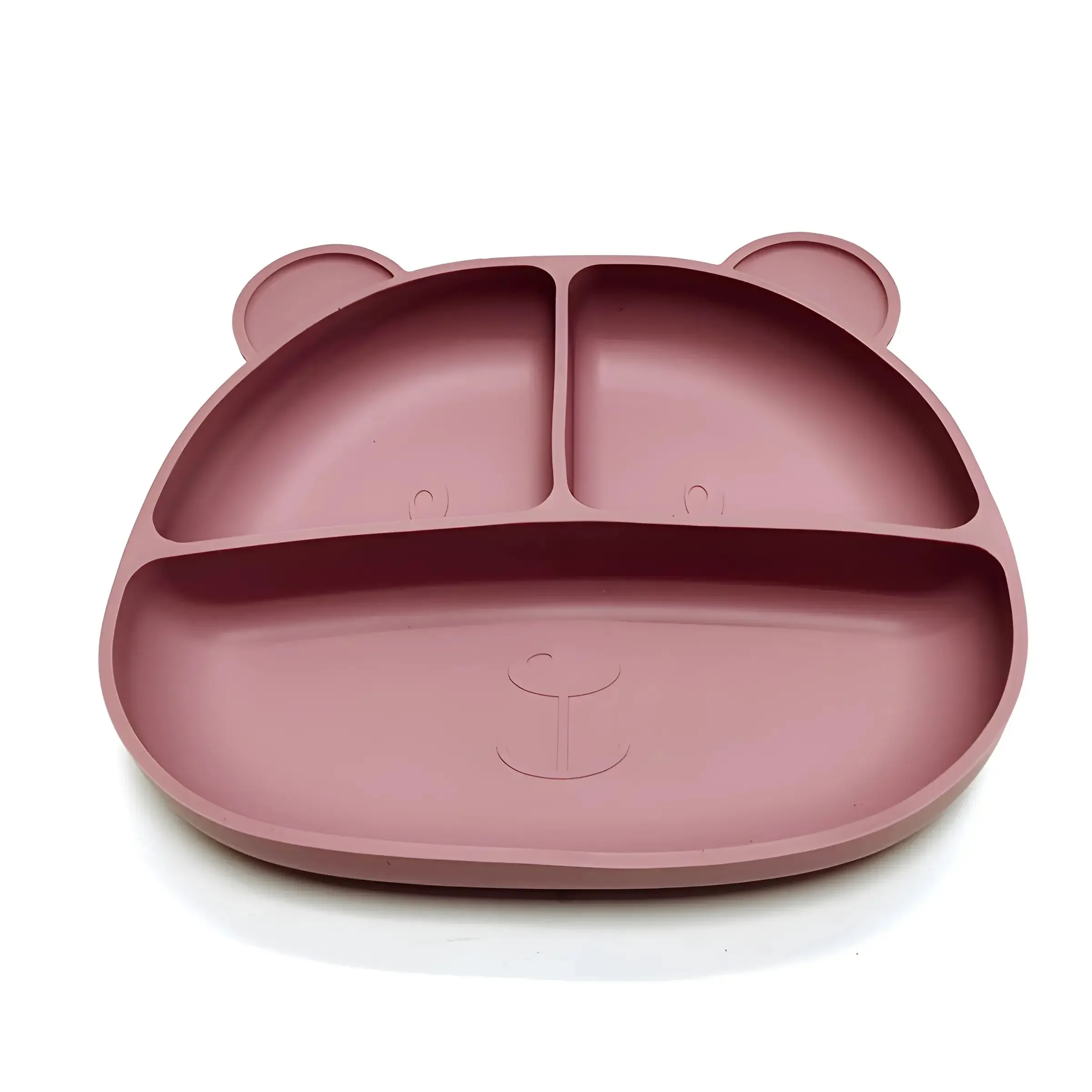 Children\'s Silicone Dinner Tray Food Grade Drop Proof Baby Tableware Baby Complementary Compartment Tray Bear Tray