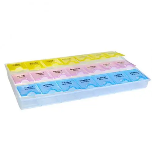 Multi-grid Mini Medicine Storage Box Large Capacity Hold Vitamins and Fish Oil Box for Adults Teenagers Elder