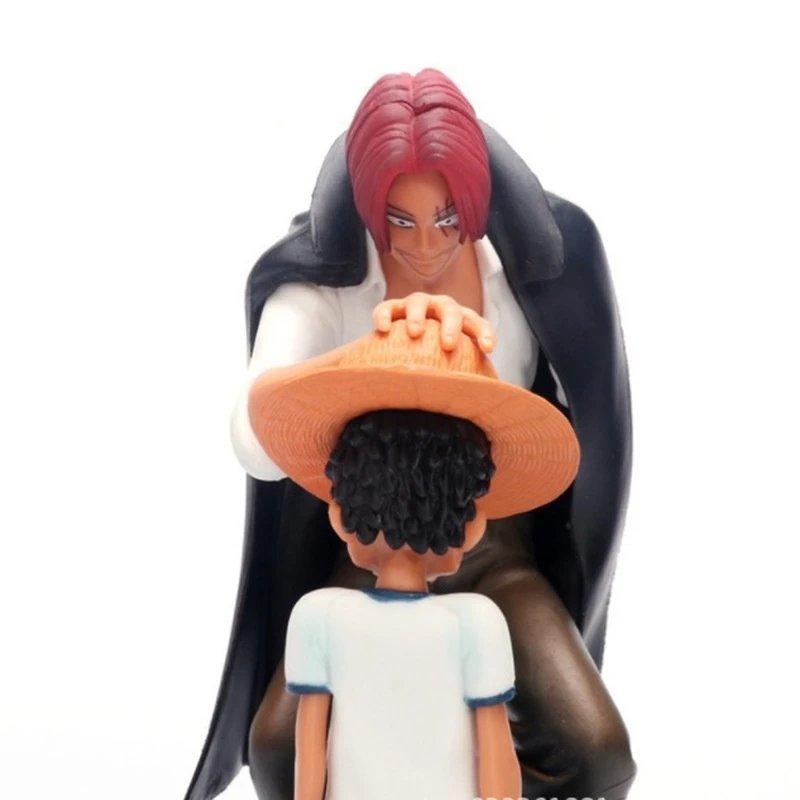 Figura de Anime de One Piece, sombrero de paja de cuatro emperadores, Luffy, periférico, decoración de colección, modelo hecho a mano, regalo de Navidad, 18cm