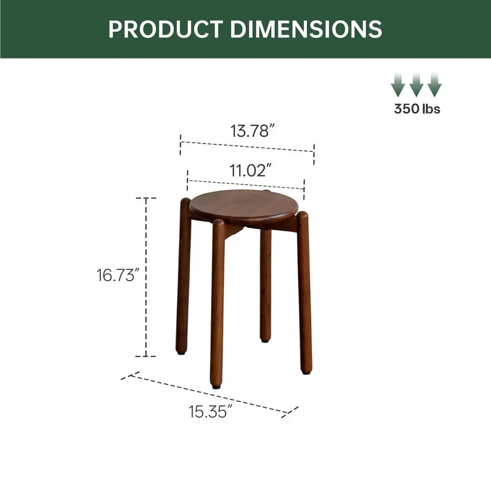 

Stackable Stools Set of 4, Small Plant Stand, Round Wooden Stool for Dining Room, Living Room, Entryway, Classroom, School, 15.