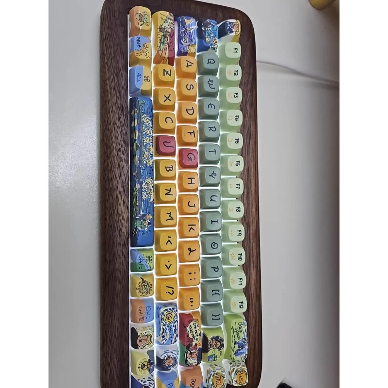 

Original Walnut Mechanical Keyboard Kit 68 Series Hot Swappable Base Address Three Mode Wireless Keyboard No Keycaps No Switches