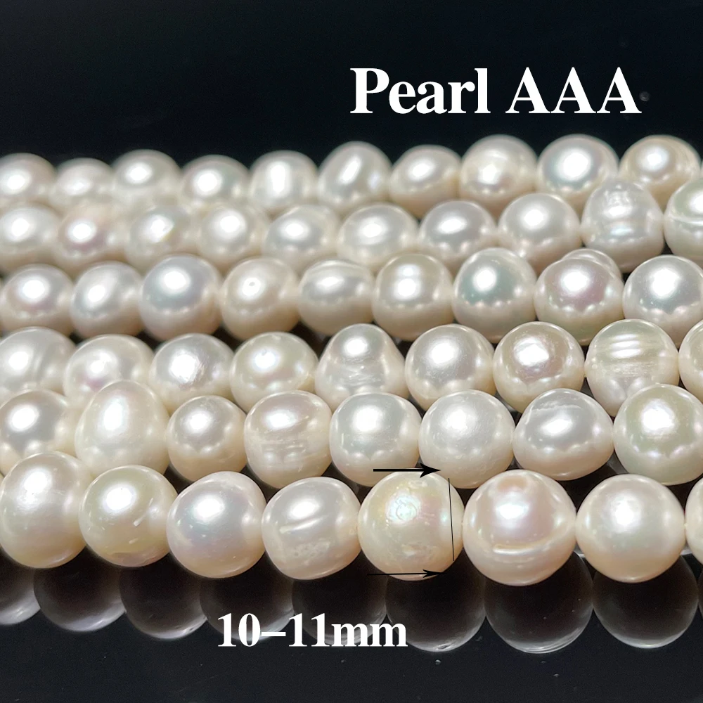 

Punch Natural Freshwater Pearl Beads Round Pearl Loose Spacer Beaded for Making DIY Jewerly Necklace Bracelet Earrings 10-11mm