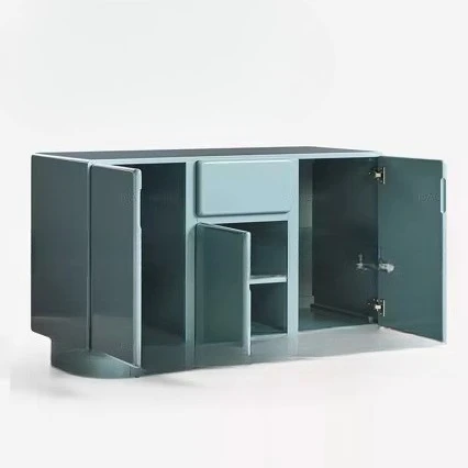 Modern solid wood storage cabinet French kitchen sideboard wall mounted Ea & wine cooler