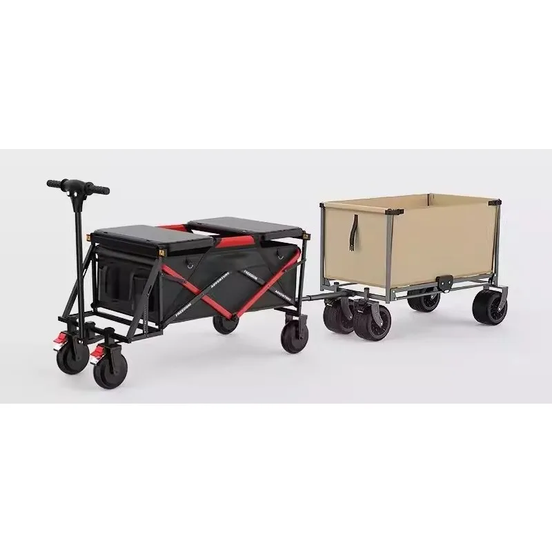 

Electric camper can seat people and fold to help lie down outdoors