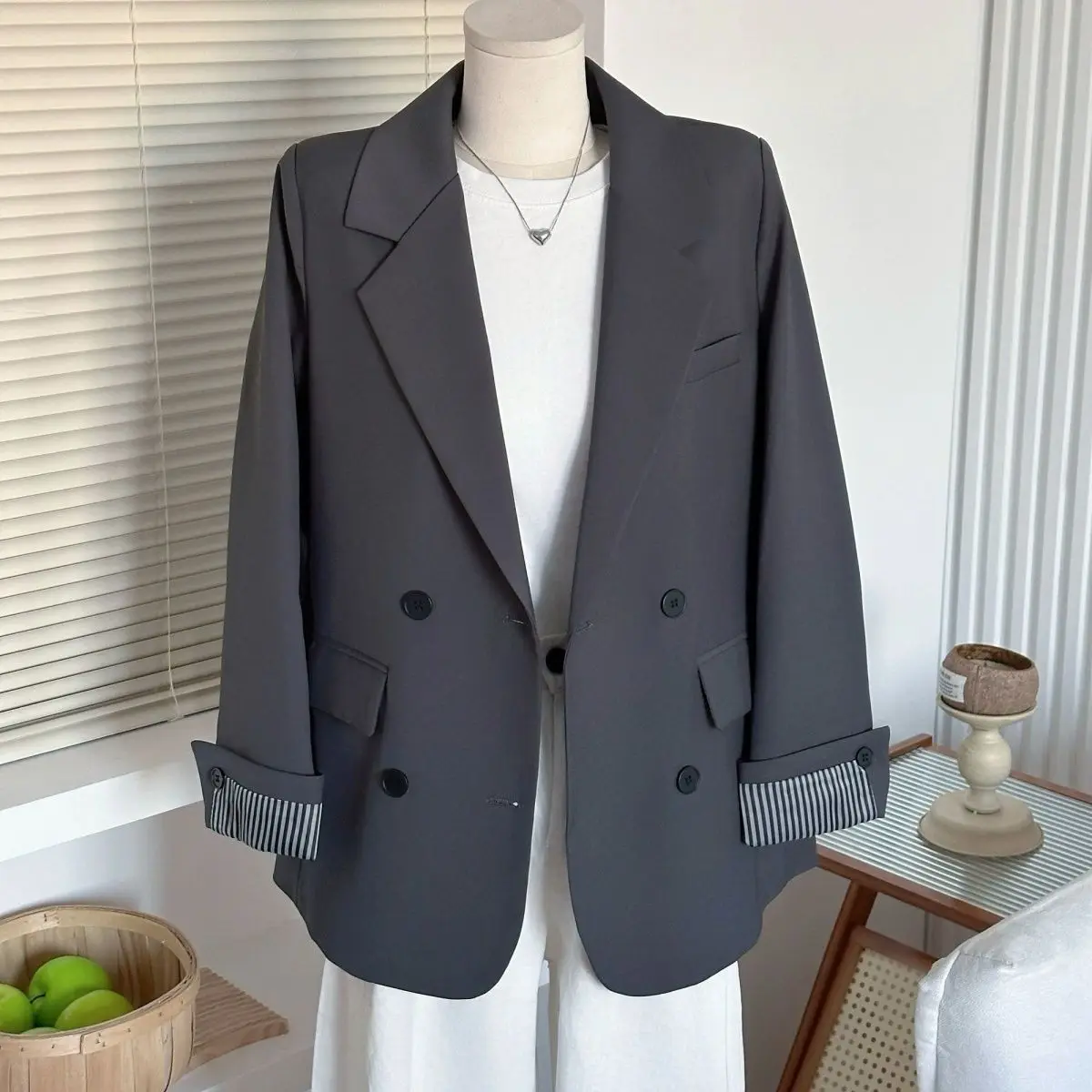 

Blazer Women Suit Korean Chic Black Blazer Casual Coat Streetwear Loose Jackets Solid Women's Clothing Student New