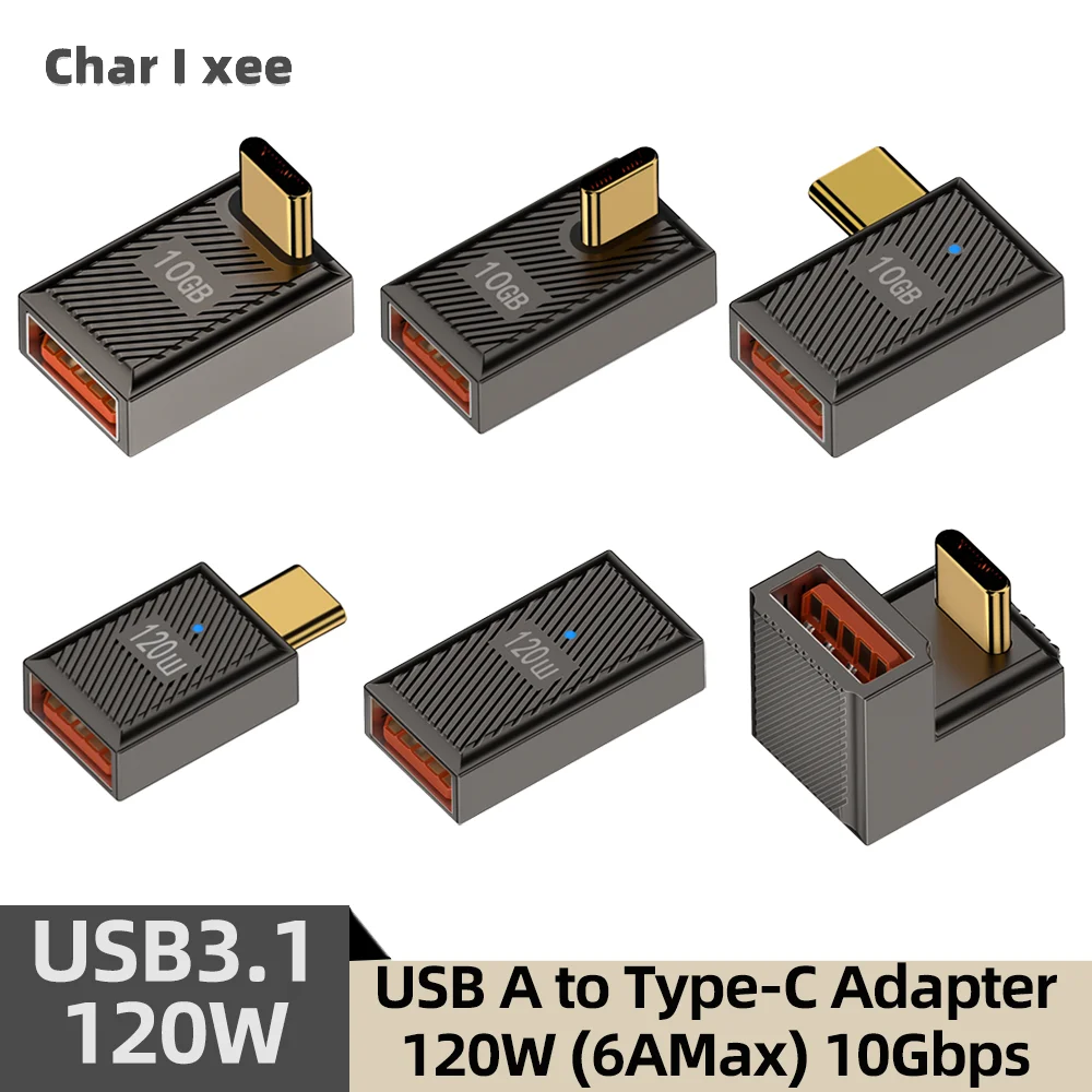 USB C to USB 3.1 OTG Adapter 10Gbps Type C Male to USB A Female Converter 120W Fast Charging for MacBook Pro Samsung Xiaomi