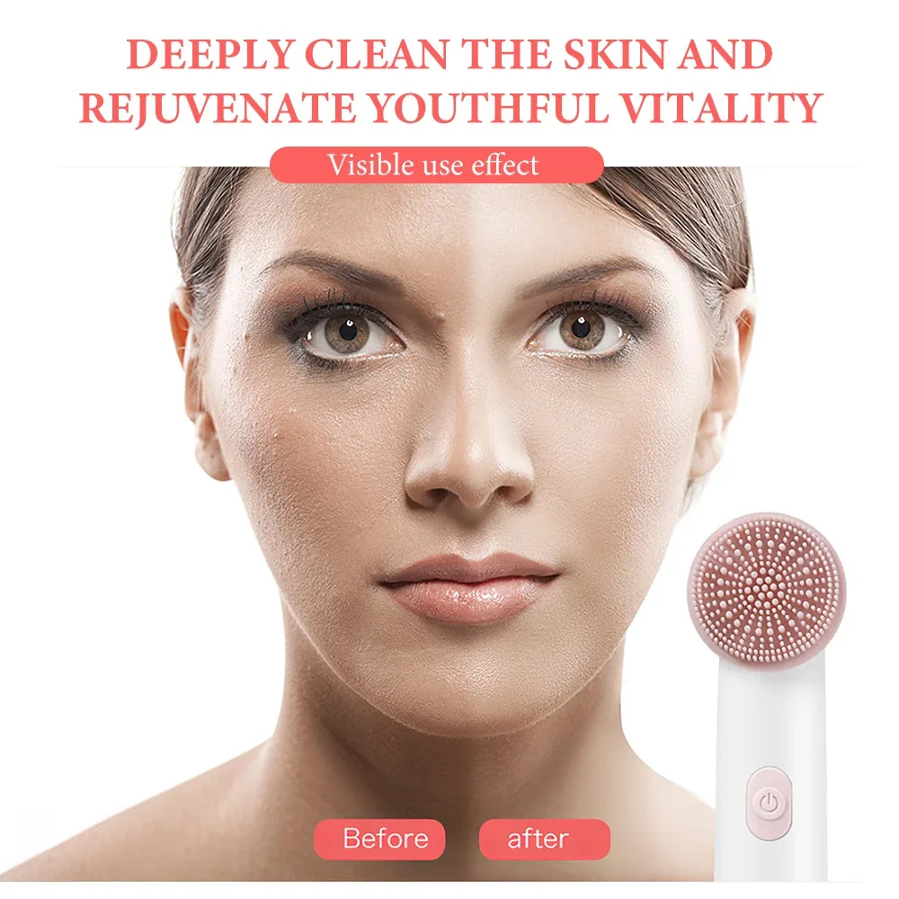 전기 실리콘 페이셜 클렌저, 방수 클렌징 브러시, 소닉 페이셜 모공 클리너, 가정용 페이셜 클렌저