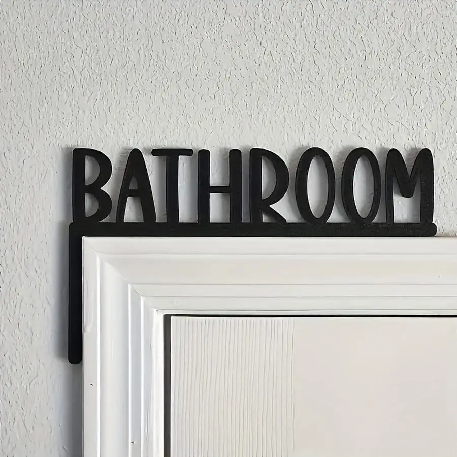1/5/10/20/50/100pcs Bohemian Wooden Bathroom Sign - Rustic Door Frame Decor, Indoor/Outdoor Wooden Plaque, Easy to Hang Wall Art