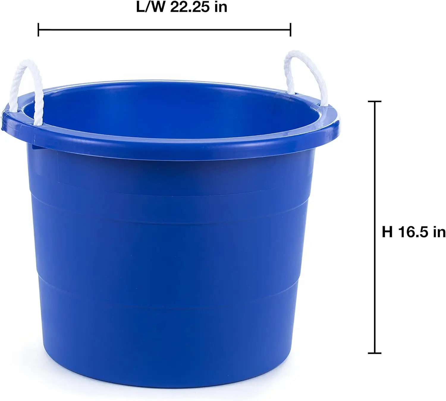 19 Gallon Rope Handle Tub, 2-Pack, Heavy-Duty Organization and Easy-Access Storage Tub, Multi-Purpose, Made with Rugged Plastic