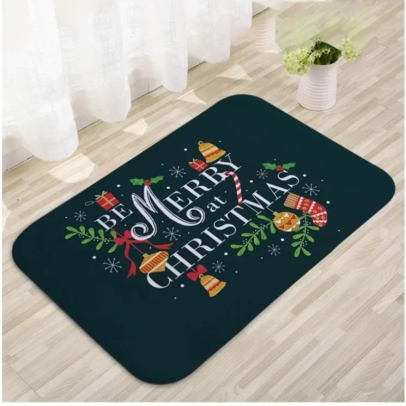พรมเช็ดเท้าลายคริสต์มาส ซานตาคลอส พรมปูพื้นภายนอก ตกแต่งคริสต์มาส ของตกแต่งบ้าน นาวิดัด ของประดับตกแต่งคริสต์มาส ปีใหม่ 2026